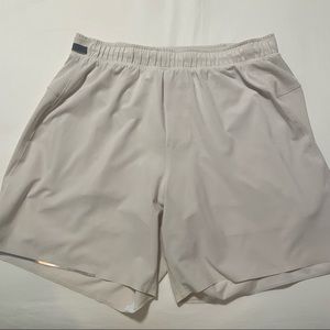 Lululemon white opal surge shorts 6” inseam